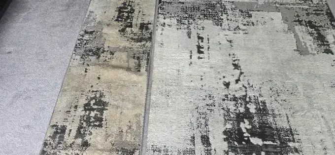 Grey patterned area rug