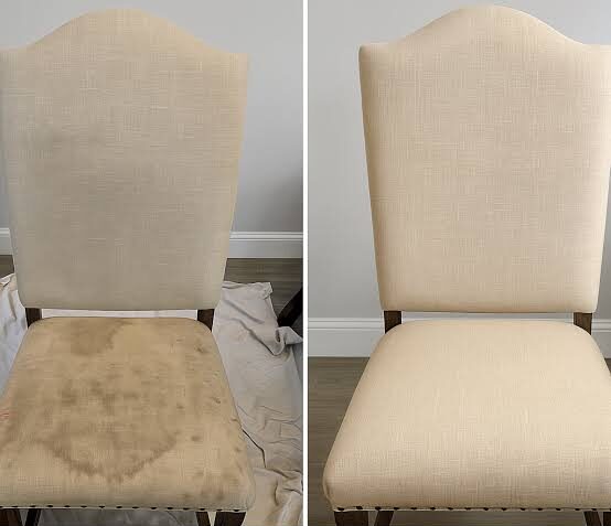 Dining chairs before and after cleaning