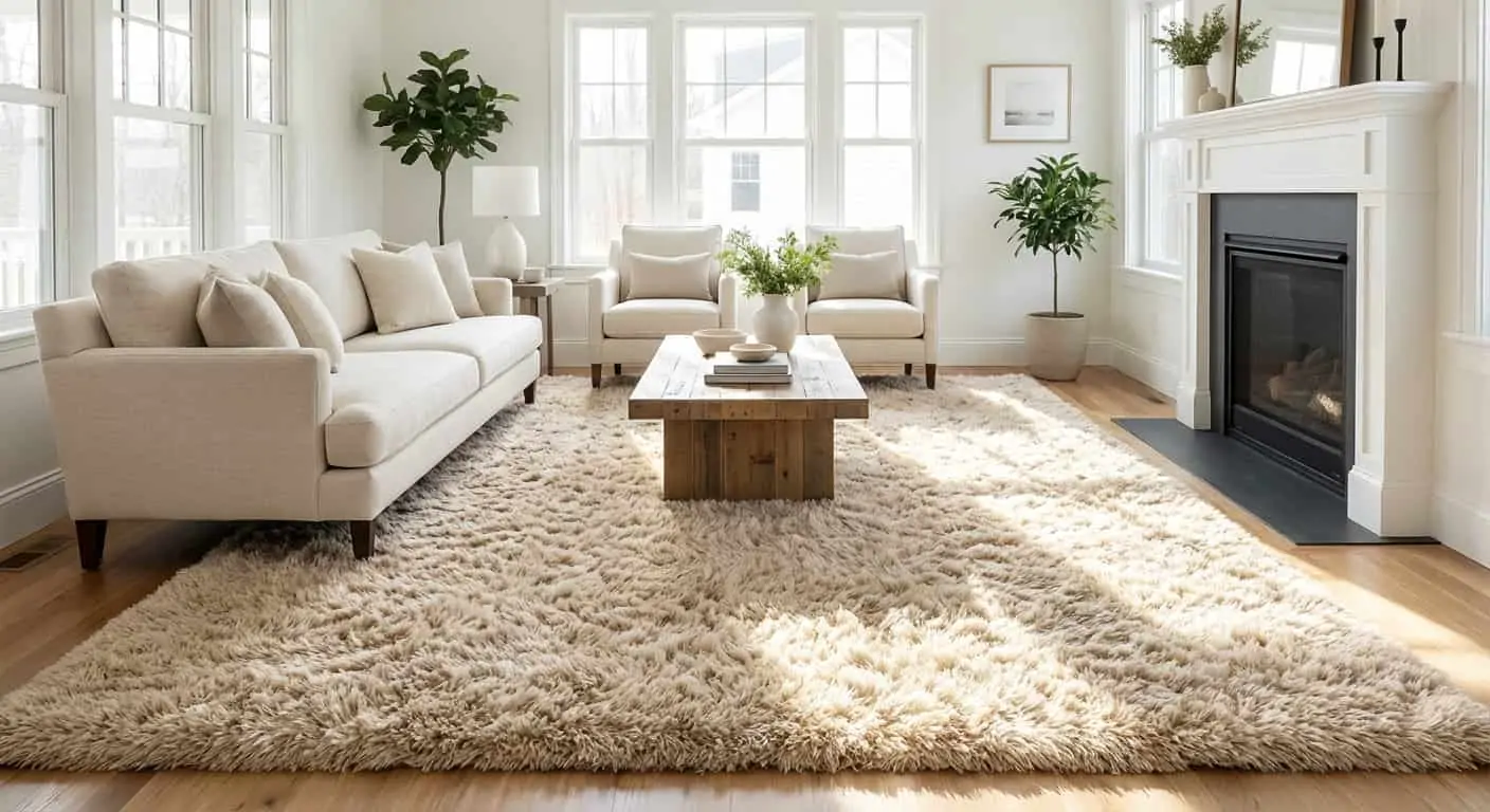Freshly cleaned area rug