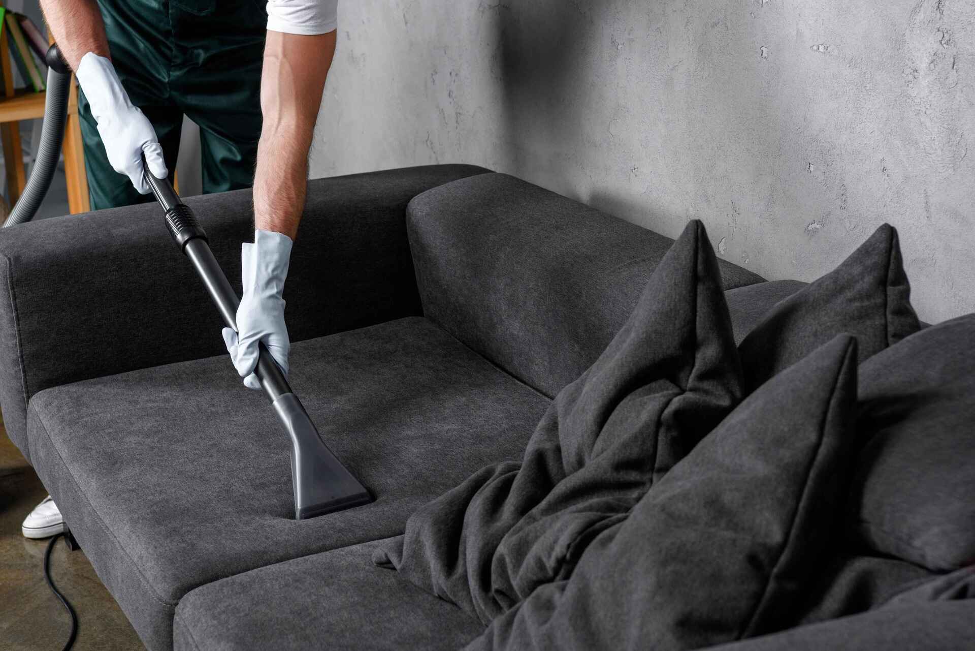 Upholstery cleaning in progress