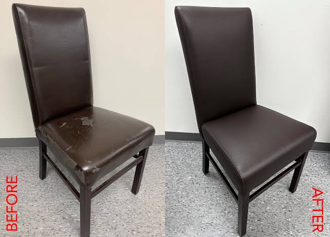 Leather car seats before and after cleaning