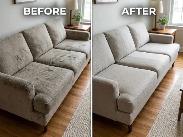 Upholstery cleaning job